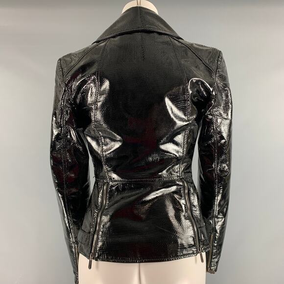VERSUS by GIANNI VERSACE Size XS Black Not Listed Patent Biker Jacket - Picture 3 of 8